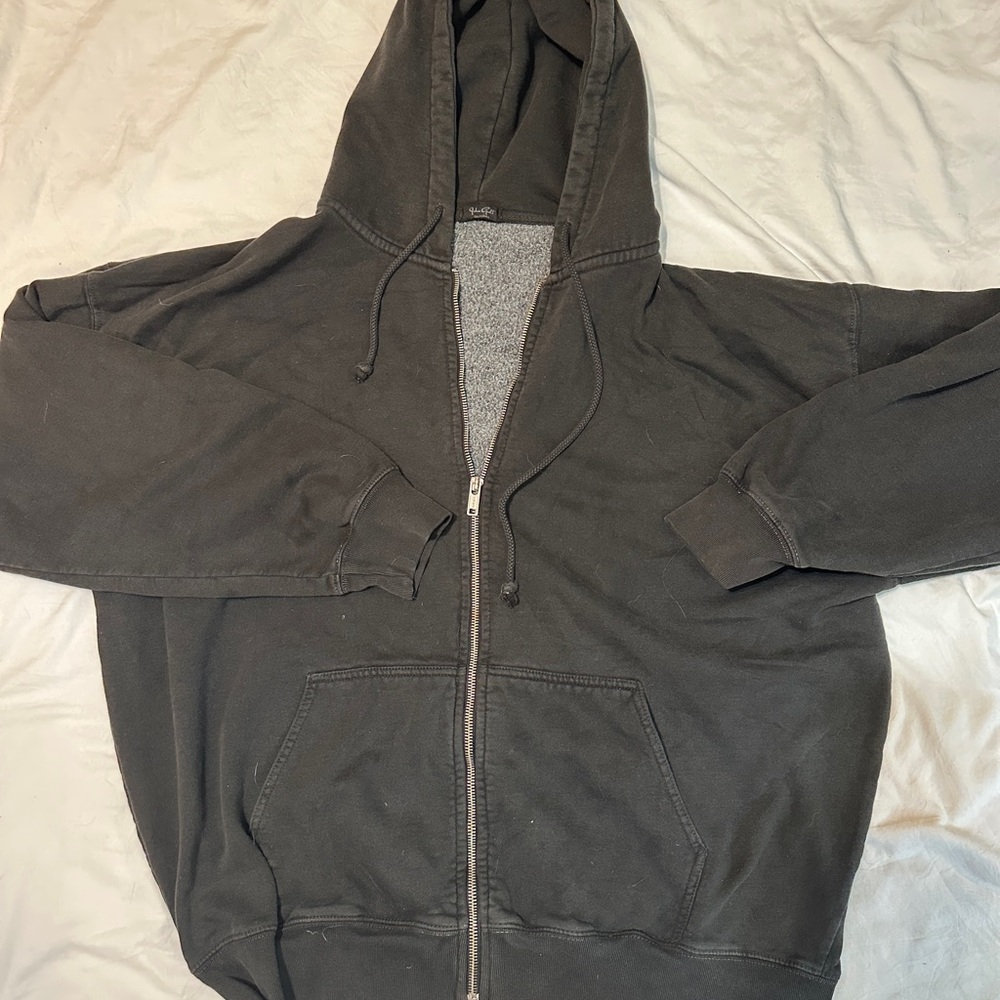Brandy Melville Black Zip Up Sweater